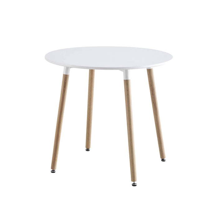 Tavolo da pranzo rotondo scandinavo in legno 2 posti, bianco