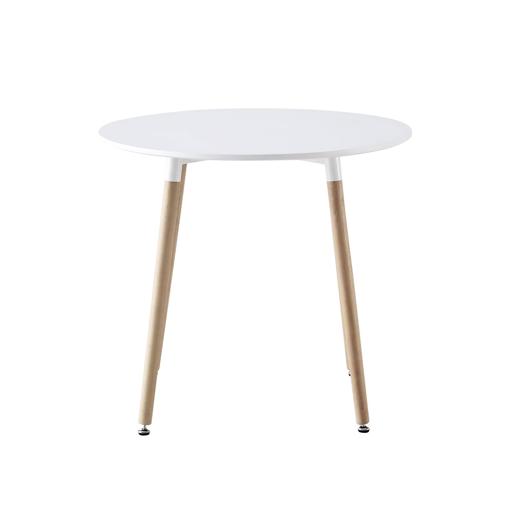 Tavolo da pranzo rotondo scandinavo in legno 2 posti, bianco