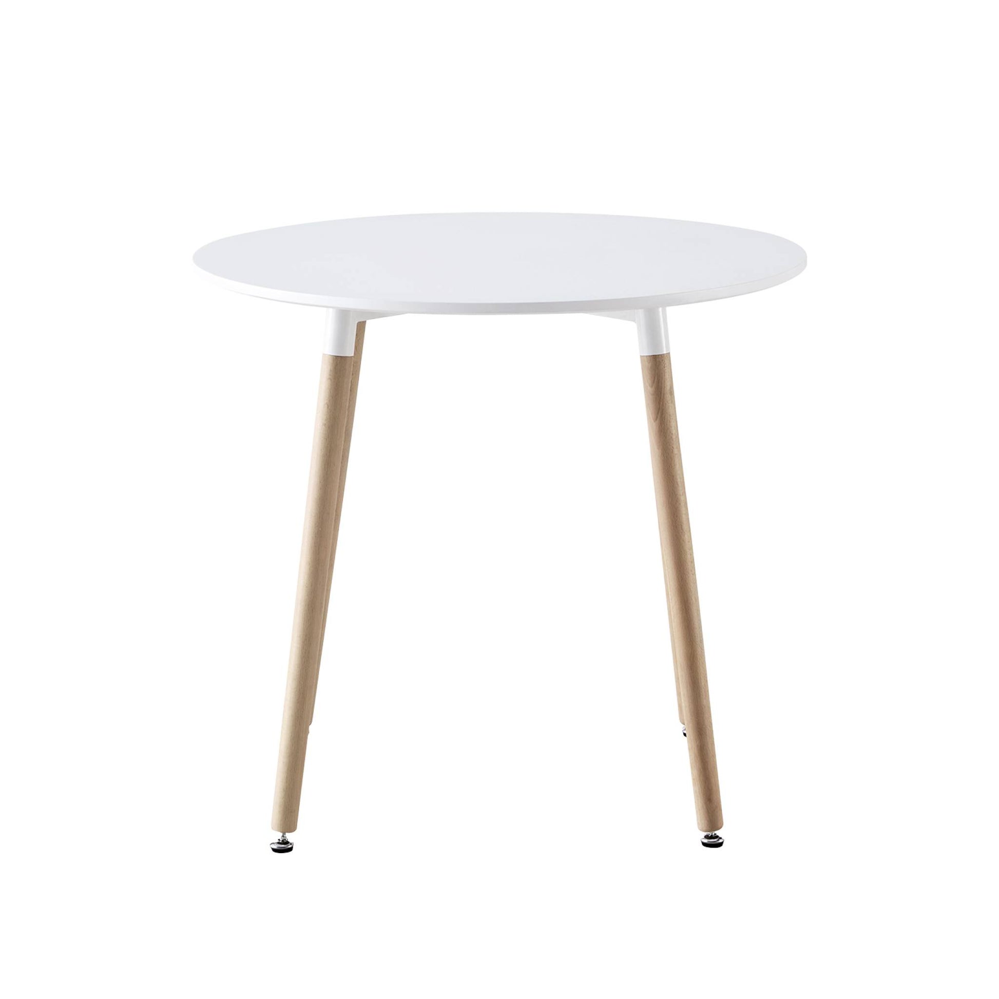 Tavolo da pranzo rotondo scandinavo in legno 2 posti, bianco