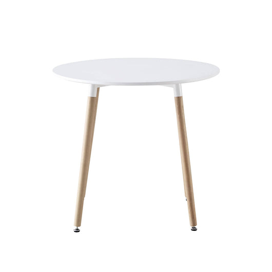 Tavolo da pranzo rotondo scandinavo in legno 2 posti, bianco