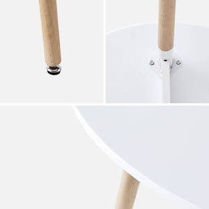 Tavolo da pranzo rotondo scandinavo in legno 2 posti, bianco