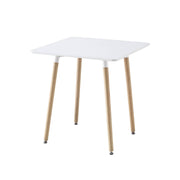Tavolo da pranzo quadrato scandinavo in legno 2 posti, bianco