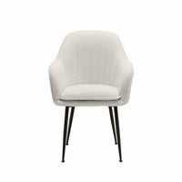 Poltrona in tessuto bouclé con gambe in metallo, bouclé bianco