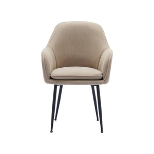 Set di 2 poltrone in velluto a coste con gambe in metallo nero opaco,