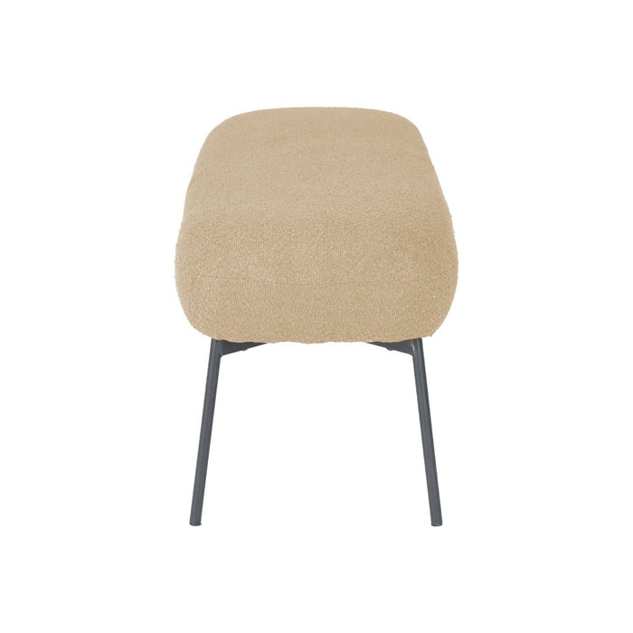 Panca tessuto bouclé e gambe in metallo, beige