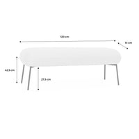 Panca tessuto bouclé e gambe in metallo, verde kaki