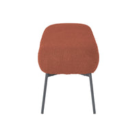 Panca tessuto bouclé e gambe in metallo, color ruggine