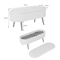 Cassapanca con rivestimento bouclé, verde kaki