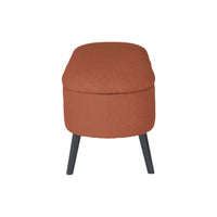 Cassapanca con rivestimento bouclé, color ruggine