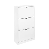 Scarpiera decorativa in legno con 3 cassetti, bianco