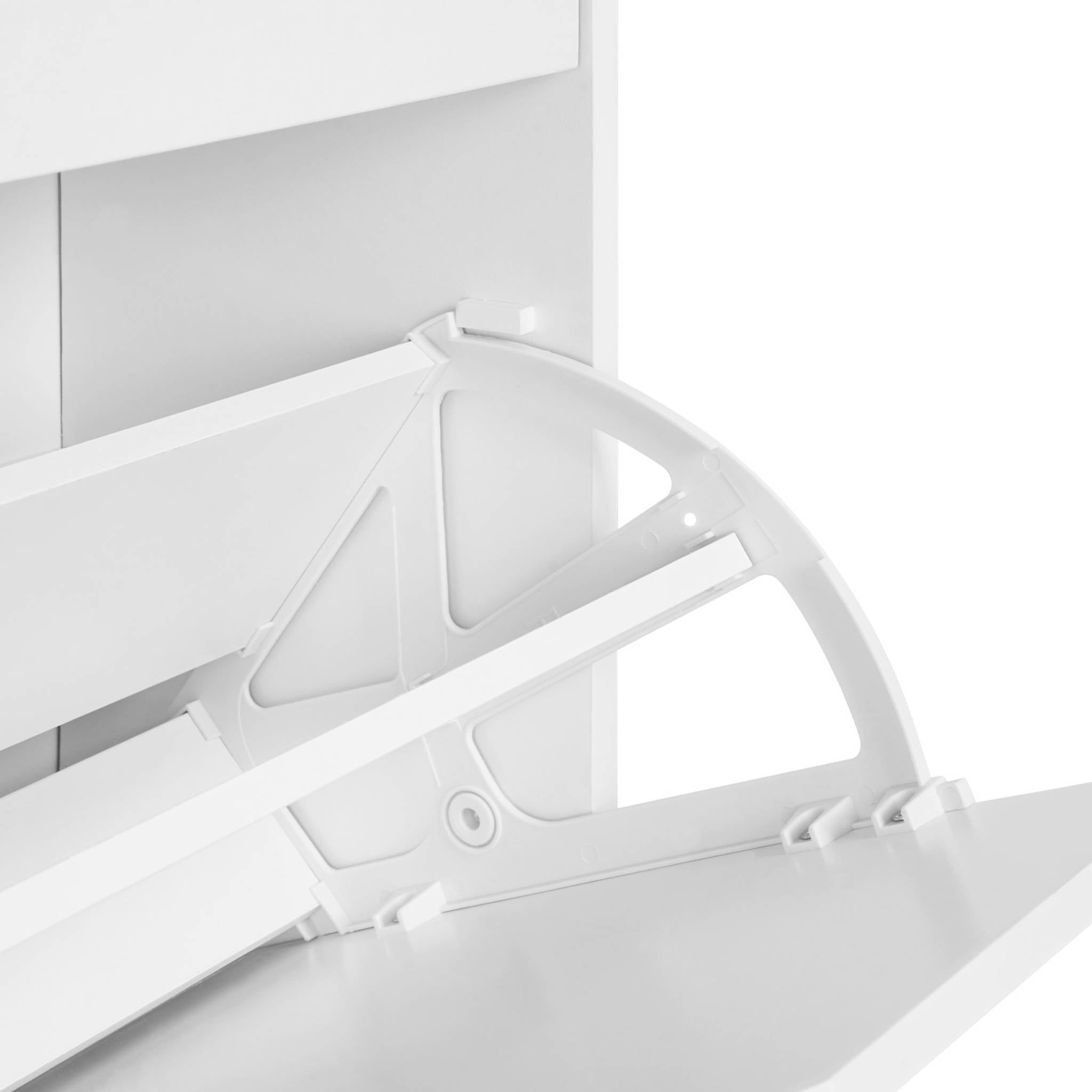 Scarpiera decorativa in legno con 3 cassetti, bianco