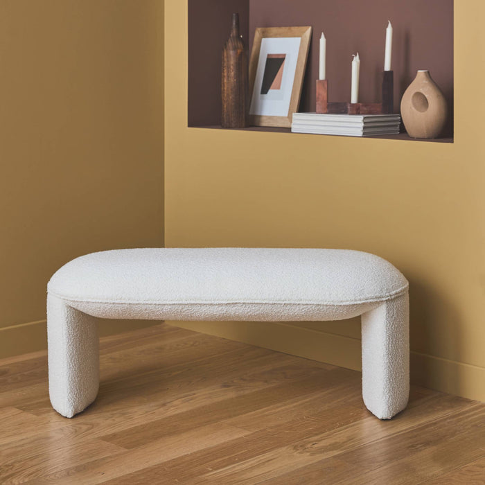 Panca bouclé, crema