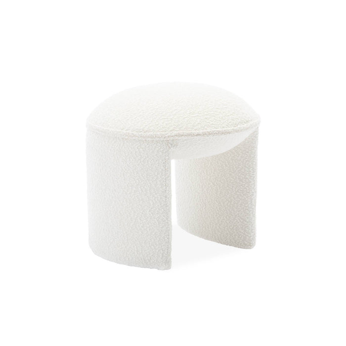 Pouf bouclé, bianco