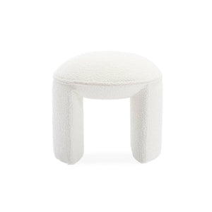 Pouf bouclé, bianco