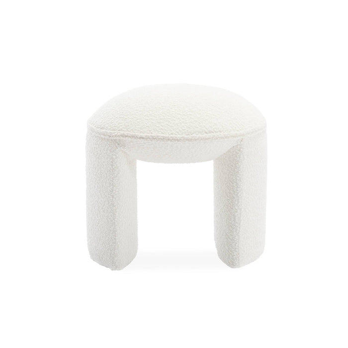 Pouf bouclé, bianco