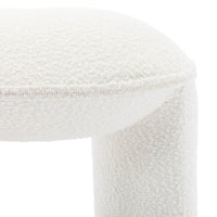 Pouf bouclé, bianco