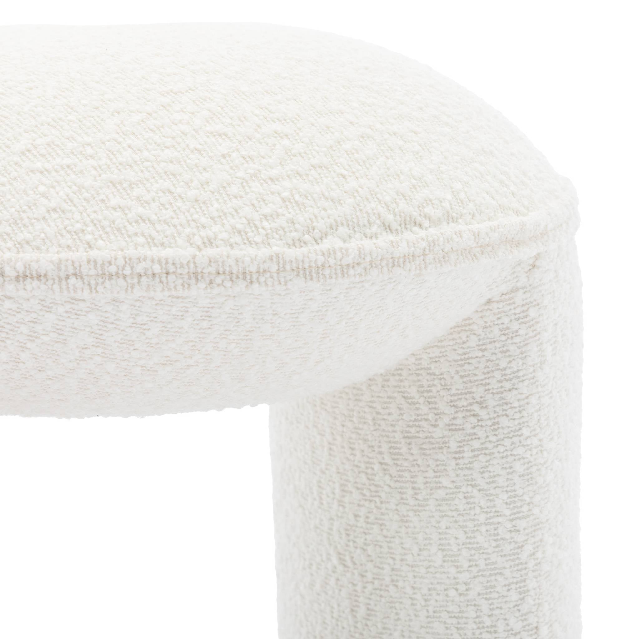 Pouf bouclé, bianco