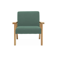 Poltrona scandinava per bambini in velluto a coste e legno di gomma,