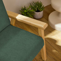 Poltrona scandinava per bambini in velluto a coste e legno di gomma,