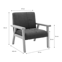 Poltrona scandinava per bambini in velluto a coste e legno di gomma,