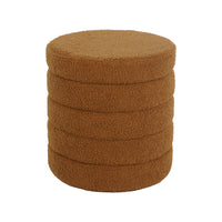 Sgabello con vano bouclé, color ruggine