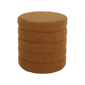 Sgabello con vano bouclé, color ruggine