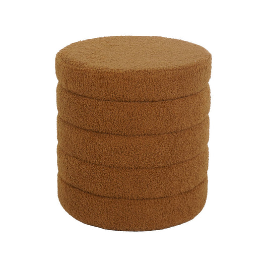 Sgabello con vano bouclé, color ruggine