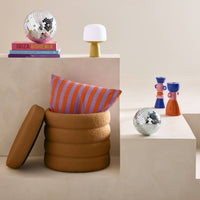 Sgabello con vano bouclé, color ruggine