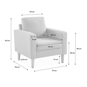 Poltrona scandinava in legno e velluto, blu