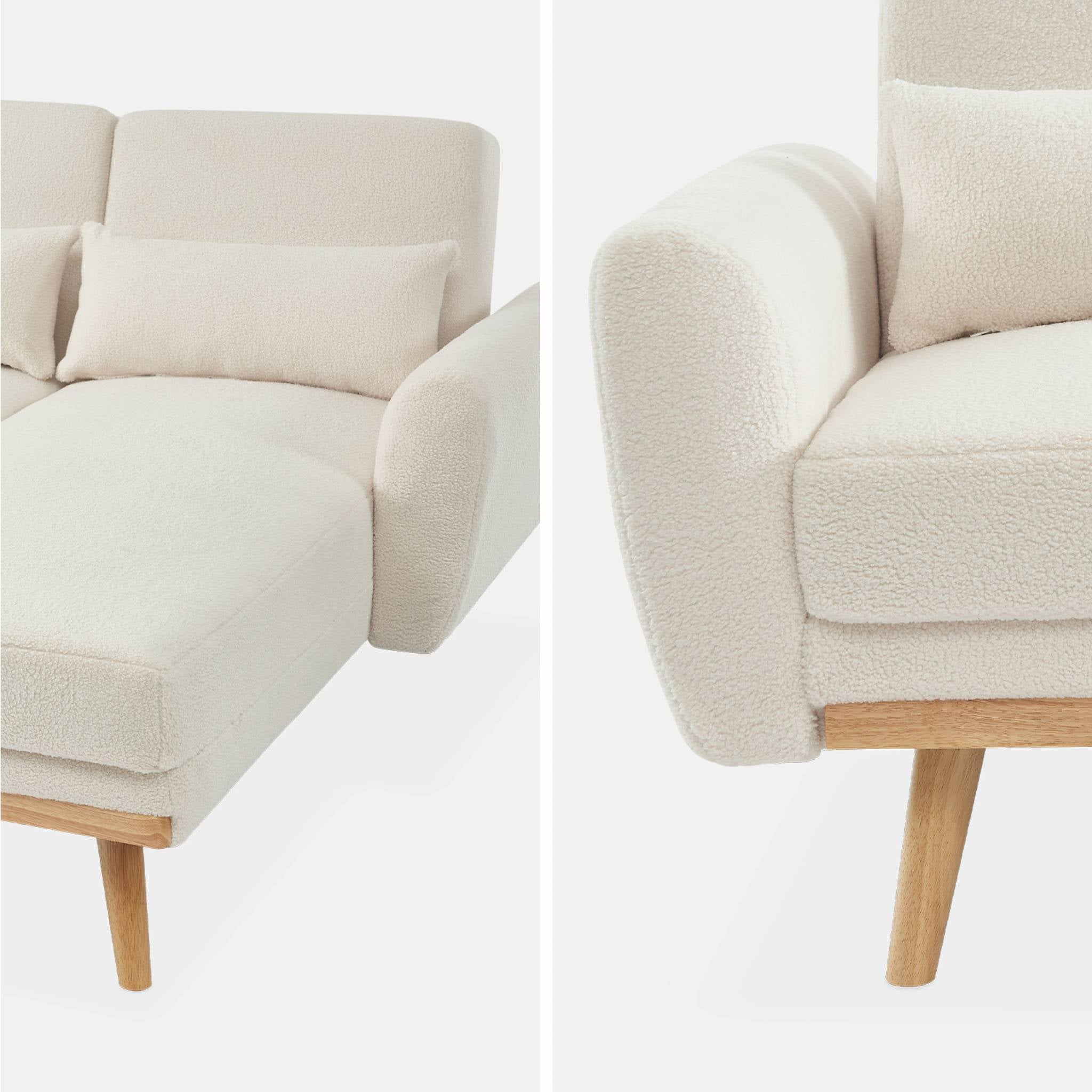 Divano letto angolare reversibile a 3 posti con rivestimento in