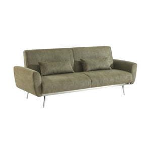 Divano letto 3 posti legno di eucalipto metallo e velluto a coste,