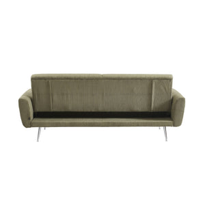 Divano letto 3 posti legno di eucalipto metallo e velluto a coste,