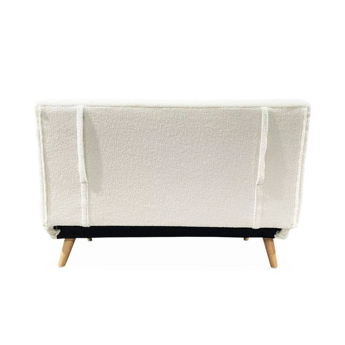 Divano letto in tessuto bouclé a 2 posti, bouclé bianco