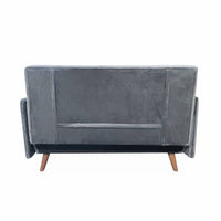 Divano letto 2 posti velluto liscio, grigio scuro