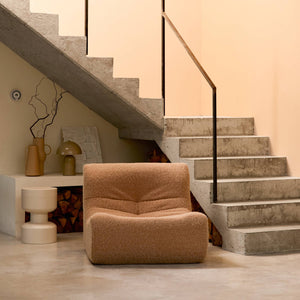 Poltrona senza braccioli tessuto effetto alpaca,1 posto, beige