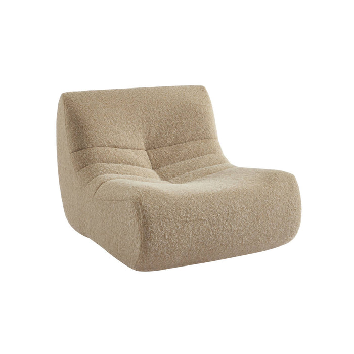 Poltrona senza braccioli tessuto effetto alpaca,1 posto, beige