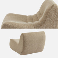 Poltrona senza braccioli tessuto effetto alpaca,1 posto, beige