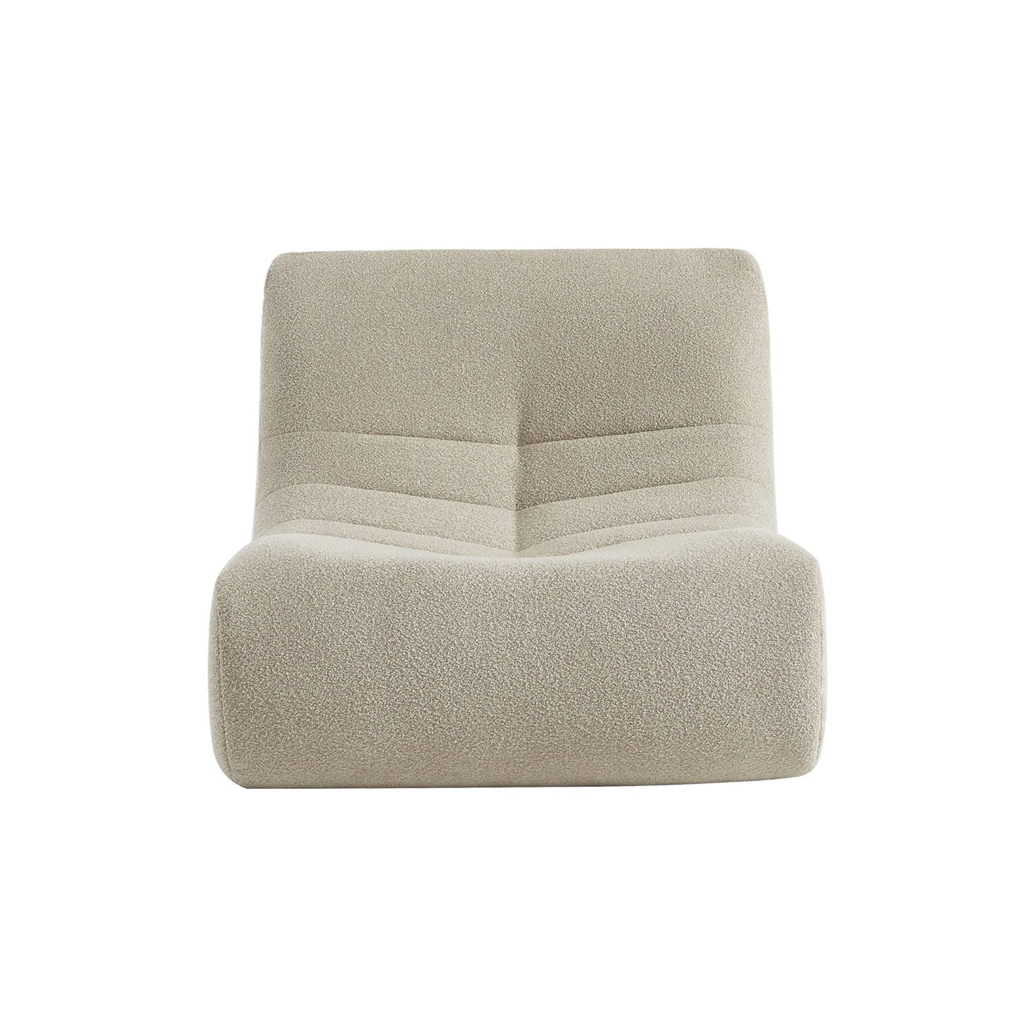 Poltrona senza braccioli bouclé,1 posto, beige