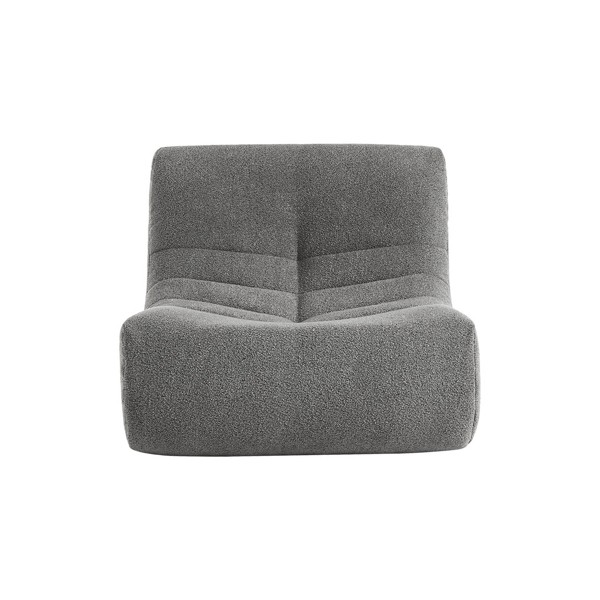 Poltrona senza braccioli bouclé,1 posto, grigio