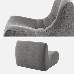 Poltrona senza braccioli bouclé,1 posto, grigio