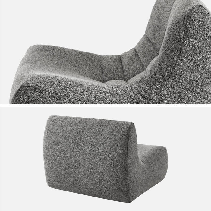 Poltrona senza braccioli bouclé,1 posto, grigio