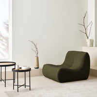 Poltrona senza braccioli bouclé,1 posto, kaki