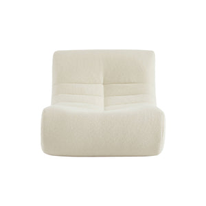 Poltrona senza braccioli bouclé,1 posto, bianco