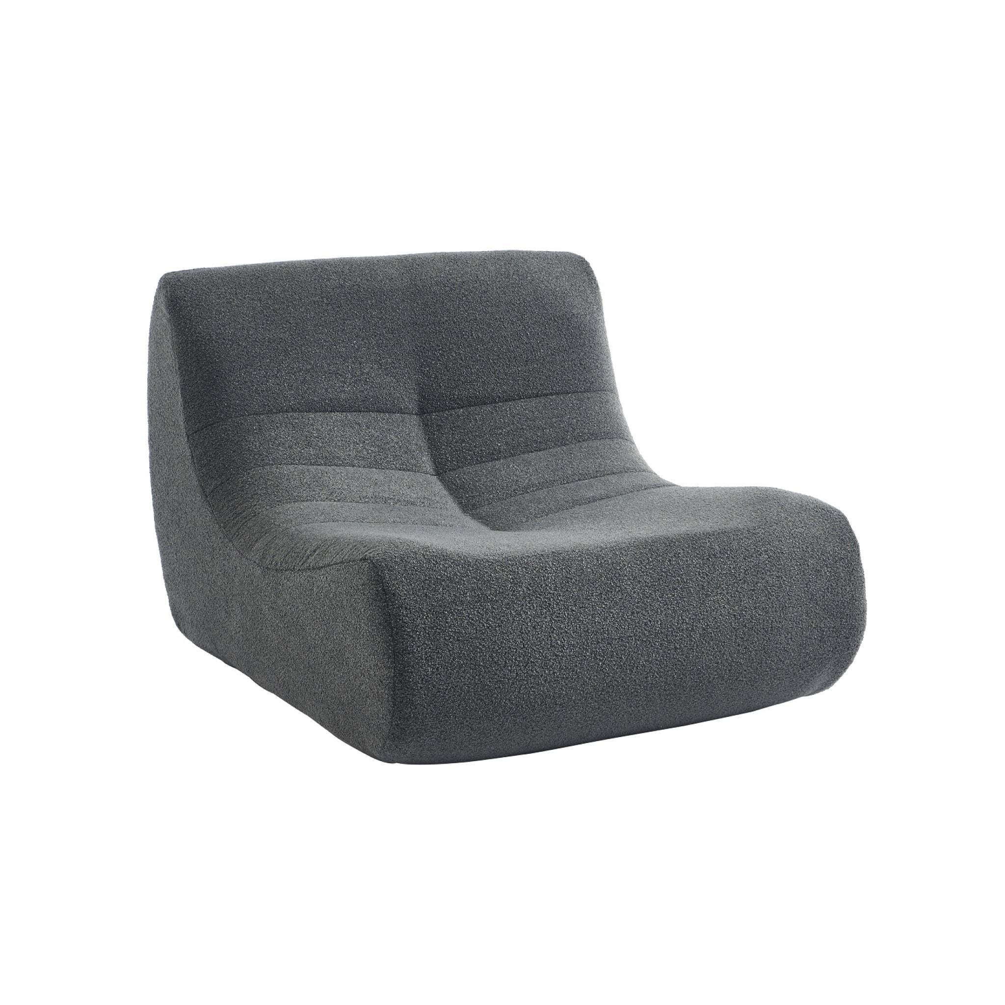 Set di 2 poltrone modulari 1 posto bouclé testurizzata