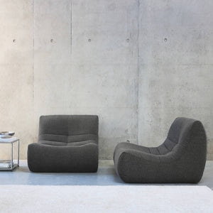 Set di 2 poltrone modulari 1 posto bouclé testurizzata