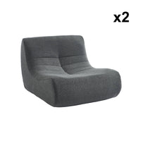 Set di 2 poltrone modulari 1 posto bouclé testurizzata