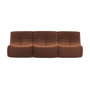 Set di 3 poltrone modulari 1 posto bouclé tessuto strutturato,