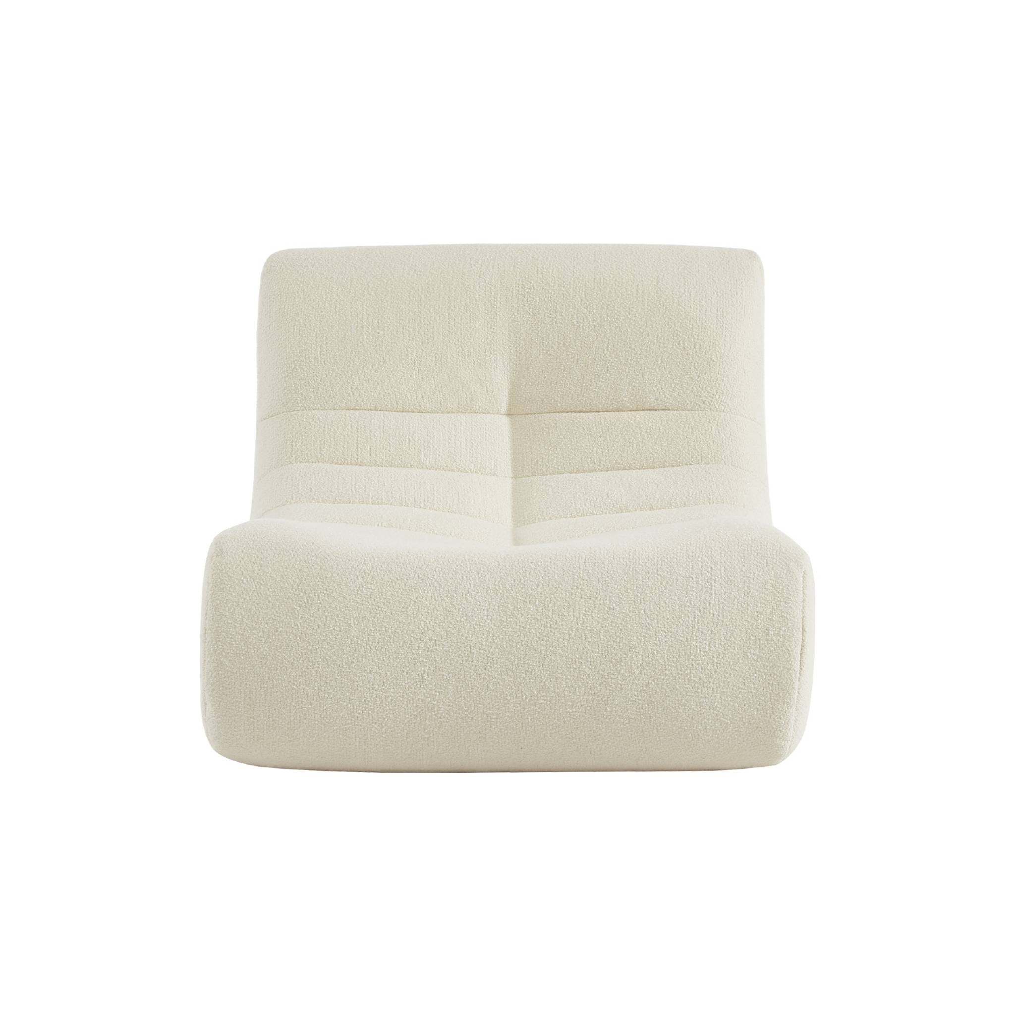 Divano modulare bouclé, 3 posti, bianco