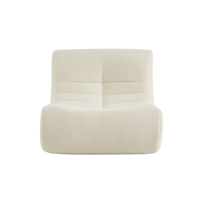 Divano modulare bouclé, 3 posti, bianco