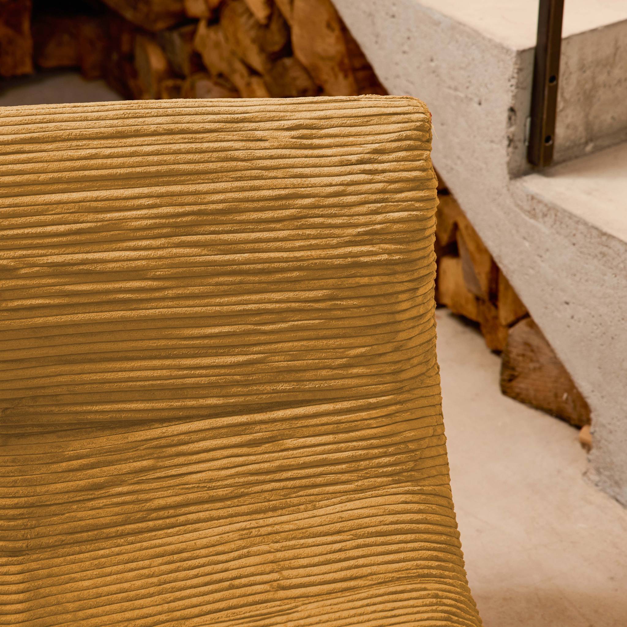 Poltrona senza braccioli in velluto a coste, 1 posto, mostarda